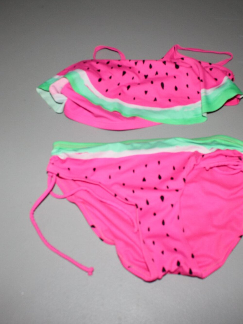 Pink  & Green Watermellon 2 Pcs Justice Bikini Swimsuit Size 14